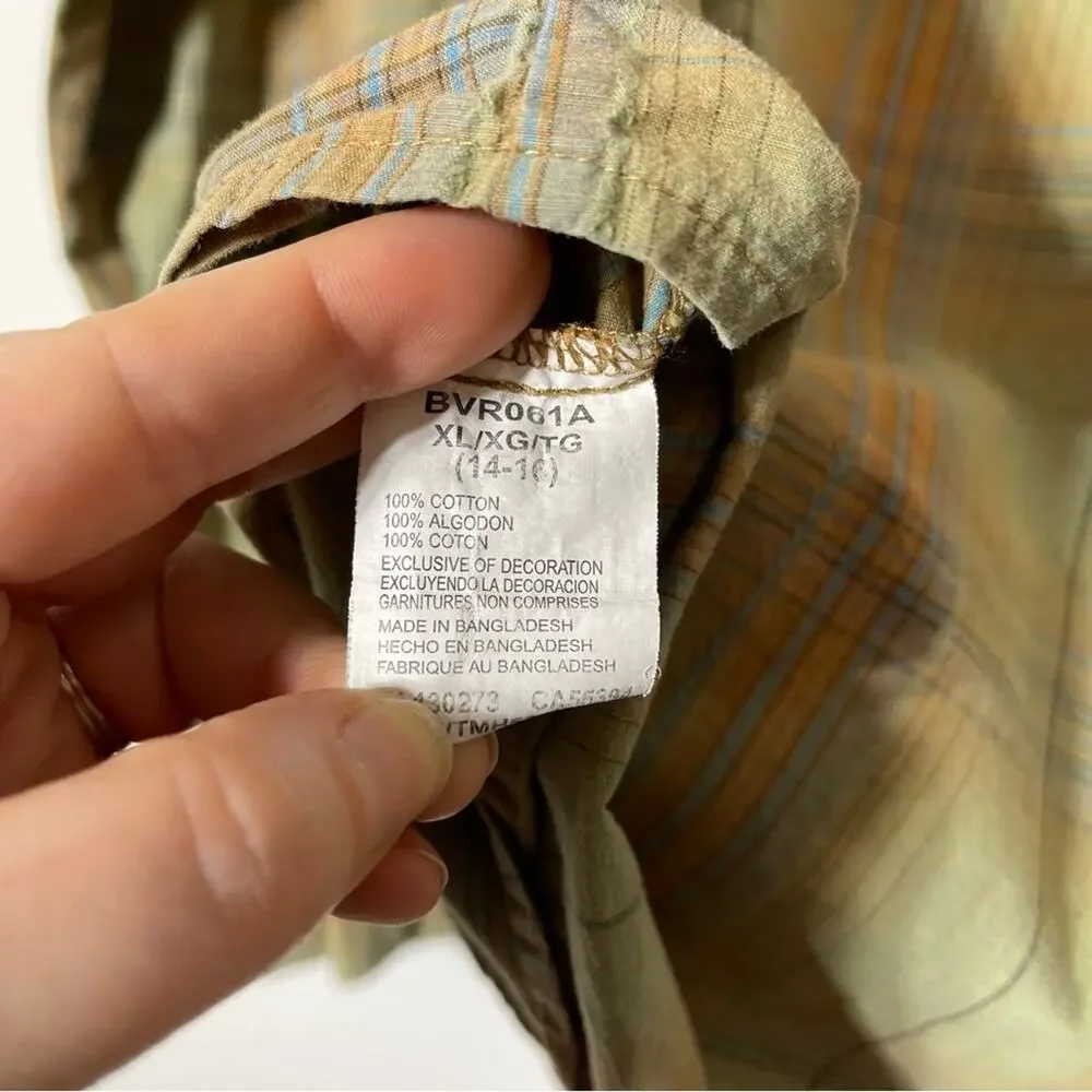Wrangler Retro, Plaid Snap Shirt Long Sleeve. Size XL(14/16) Excellent condition